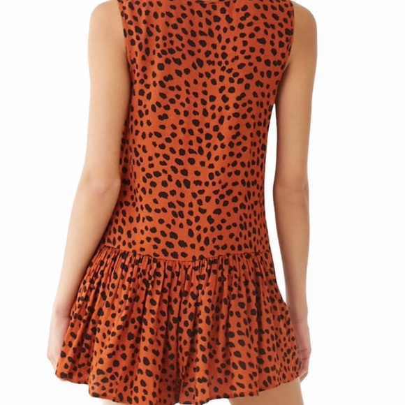 Forever21 Rust Cheetah Animal Print Romper Size S, Button Down | Black Dot Print - Picture 4 of 8